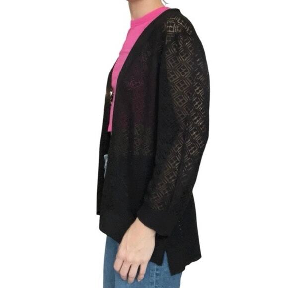 Verve Ami Black Sheer Knit Cardigan Sweater - Picture 2 of 8